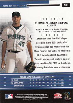 2004 Donruss Throwback Threads #186 Dewon Brazelton Back