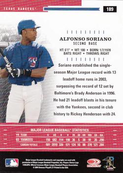 2004 Donruss Throwback Threads #189 Alfonso Soriano Back