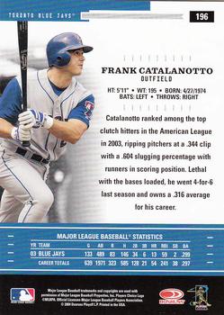 2004 Donruss Throwback Threads #196 Frank Catalanotto Back