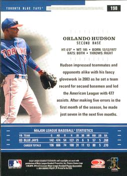2004 Donruss Throwback Threads #198 Orlando Hudson Back