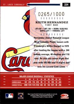 2004 Donruss Throwback Threads #224 Keith Hernandez Back