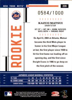 2004 Donruss Throwback Threads #239 Kazuo Matsui Back