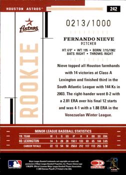 2004 Donruss Throwback Threads #242 Fernando Nieve Back