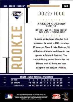 2004 Donruss Throwback Threads #243 Freddy Guzman Back