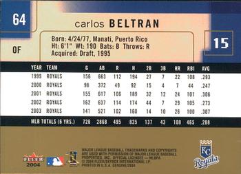 2004 Fleer Genuine Insider #64 Carlos Beltran Back