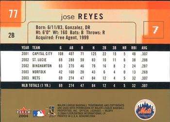 2004 Fleer Genuine Insider #77 Jose Reyes Back