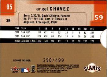 2004 Fleer Genuine Insider #95 Angel Chavez Back