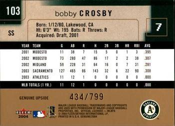 2004 Fleer Genuine Insider #103 Bobby Crosby Back