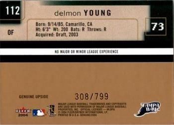 2004 Fleer Genuine Insider #112 Delmon Young Back