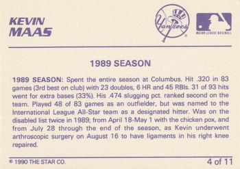 1990 Star Kevin Maas #4 Kevin Maas Back