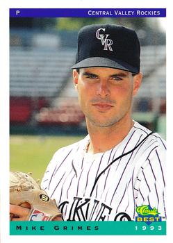 1993 Classic Best Central Valley Rockies #12 Mike Grimes Front