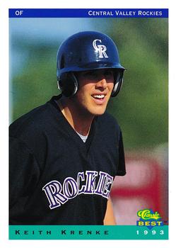 1993 Classic Best Central Valley Rockies #16 Keith Krenke Front