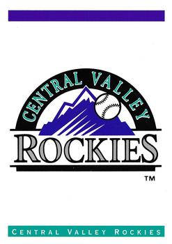 1993 Classic Best Central Valley Rockies #29 Logo Card Front