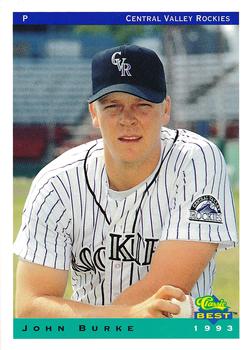 1993 Classic Best Central Valley Rockies #5 John Burke Front