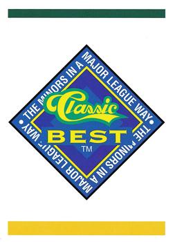 1993 Classic Best Modesto A's #29 Logo Card Front