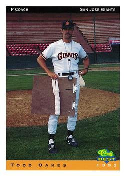 1993 Classic Best San Jose Giants #28 Todd Oakes Front
