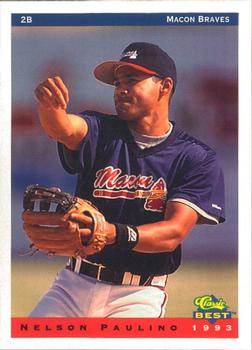 1993 Classic Best Macon Braves #18 Nelson Paulino Front