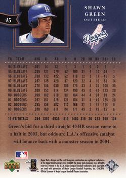 2004 Upper Deck Diamond Collection All-Star Lineup #45 Shawn Green Back