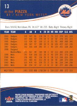 2004 Flair #13 Mike Piazza Back