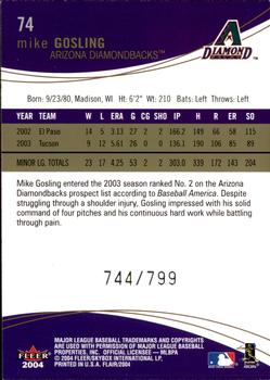 2004 Flair #74 Mike Gosling Back
