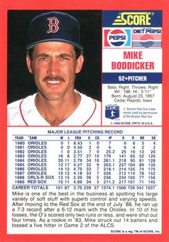 1990 Score Pepsi Boston Red Sox #2 Mike Boddicker Back