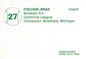 1981 Chong Modesto A's #27 Brad Fischer Back