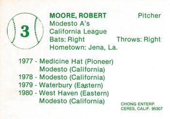 1981 Chong Modesto A's #3 Bobby Moore Back