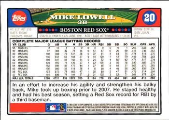 2008 Topps Chrome #20 Mike Lowell Back
