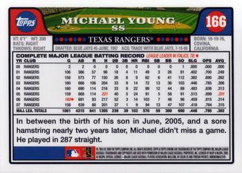 2008 Topps Chrome #166 Michael Young Back