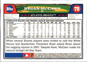 2008 Topps Chrome #78 Brian McCann Back