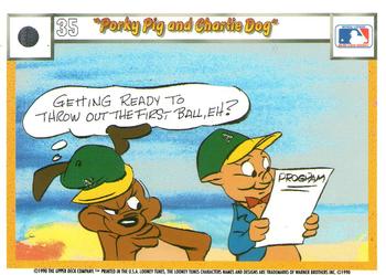 1990 Upper Deck Comic Ball #20 / 35 Porky Pig and Charlie Dog Back