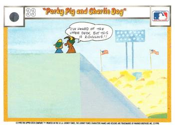 1990 Upper Deck Comic Ball #24 / 33 Porky Pig and Charlie Dog Back