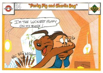 1990 Upper Deck Comic Ball #24 / 33 Porky Pig and Charlie Dog Front