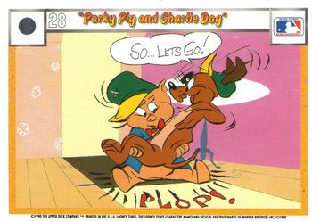 1990 Upper Deck Comic Ball #25 / 28 Porky Pig and Charlie Dog Back