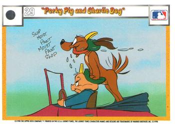 1990 Upper Deck Comic Ball #26 / 29 Porky Pig and Charlie Dog Back