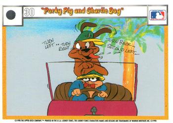 1990 Upper Deck Comic Ball #27 / 30 Porky Pig and Charlie Dog Back