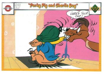 1990 Upper Deck Comic Ball #27 / 30 Porky Pig and Charlie Dog Front