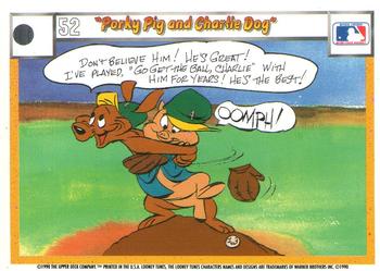 1990 Upper Deck Comic Ball #37 / 52 Porky Pig and Charlie Dog Back