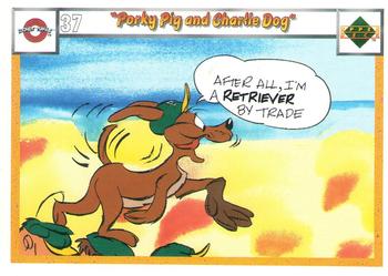 1990 Upper Deck Comic Ball #37 / 52 Porky Pig and Charlie Dog Front