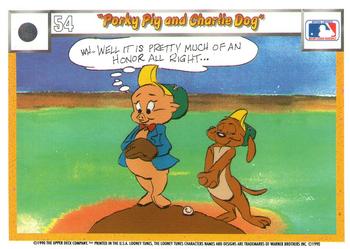 1990 Upper Deck Comic Ball #39 / 54 Porky Pig and Charlie Dog Back