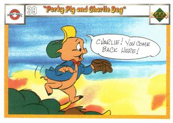 1990 Upper Deck Comic Ball #39 / 54 Porky Pig and Charlie Dog Front