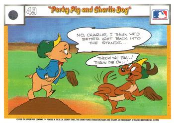 1990 Upper Deck Comic Ball #40 / 49 Porky Pig and Charlie Dog Back