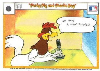 1990 Upper Deck Comic Ball #41 / 50 Porky Pig and Charlie Dog Back