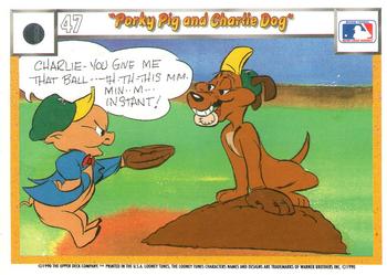 1990 Upper Deck Comic Ball #44 / 47 Porky Pig and Charlie Dog Back