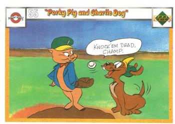 1990 Upper Deck Comic Ball #55 / 70 Porky Pig and Charlie Dog Front