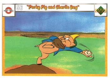 1990 Upper Deck Comic Ball #56 / 71 Porky Pig and Charlie Dog Front