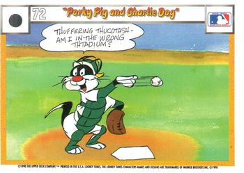 1990 Upper Deck Comic Ball #57 / 72 Porky Pig and Charlie Dog Back