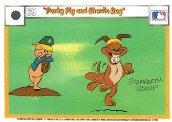 1990 Upper Deck Comic Ball #60 / 69 Porky Pig and Charlie Dog Back