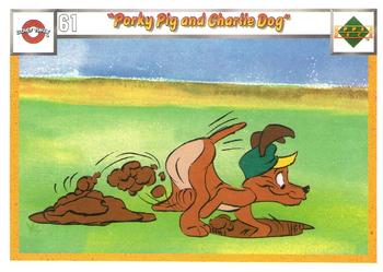 1990 Upper Deck Comic Ball #61 / 64 Porky Pig and Charlie Dog Front