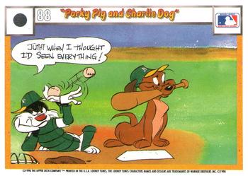 1990 Upper Deck Comic Ball #73 / 88 Porky Pig and Charlie Dog Back
